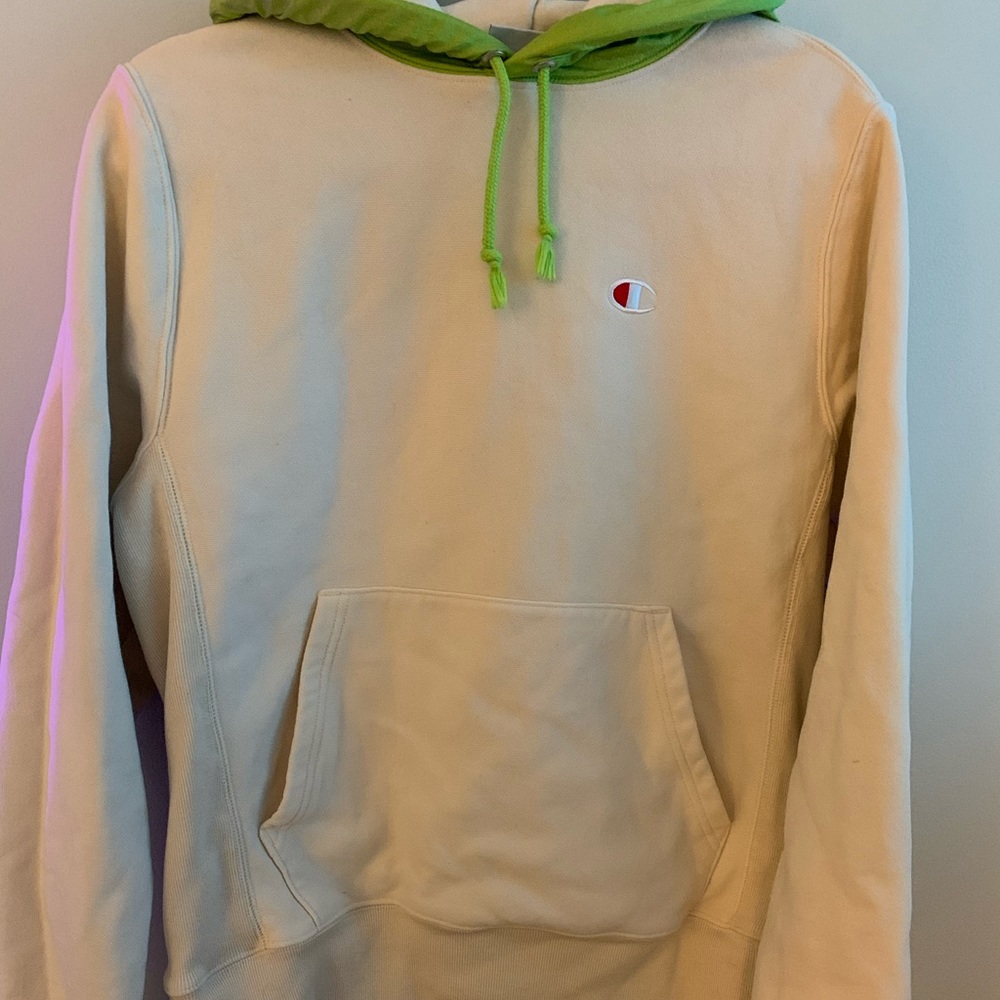 cream champion hoodie